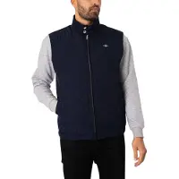 Gant para homem. 7006341 Colete acolchoado Windcheater azul-marinho (S), Casual, Poliéster, Sem mangas / correias