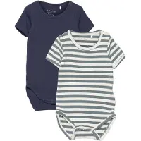 Minymo Macacão/Body bege / azul pombo / azul escuro