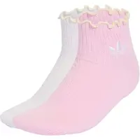 Adidas Meias 'Ruffle Quarter' orquídea / branco