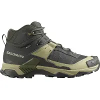 Salomon - Calçado caminhada homem - X Ultra 5 Mid GTX M Peat / Gray Green / Blue Nights para Homem - Tamanho 44 2/3 - Caqui
