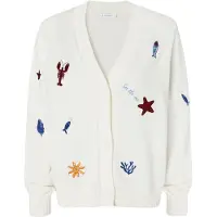 TATUUM Casaco de malha 'Teda' azul / laranja escuro / vermelho vinho / offwhite