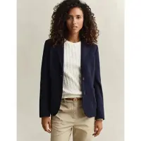 Gant para mulher. 4770330 Americana Slim Fit de piquet marinho (42), Casual, Algodão, Clássico