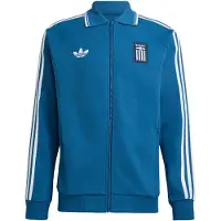 Adidas Casaco de treino em moletão 'Griechenland Anthem' azul / azul escuro / branco