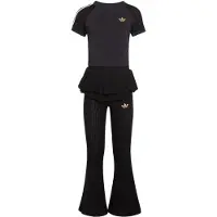 Adidas Conjunto de Leggings e T-shirt Justa em Malha