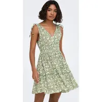 ONLY Vestido de verão 'ONLFERNANDA' verde / branco