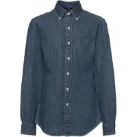 Ralph Lauren Camisa azul ganga / conhaque / branco