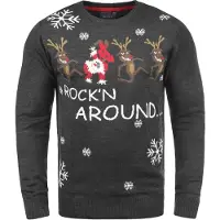 Blend Pullover ' BHRudolph ' castanho / cinzento / vermelho / branco