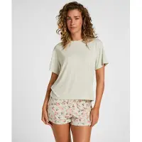 Hunkemoller Calções de pijama 'Daisy' verde / verde pastel / cor-de-rosa