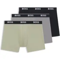 BOSS para homem. 50554694 Set 3 Boxers Power verde, cinza, preto (L), Homewear, Multicolor, Algodão