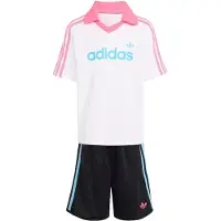 Adidas CONJUNTO DE POLO COM RISCAS FINAS E CALÇÕES