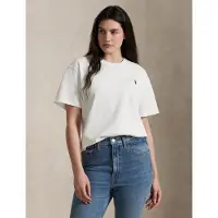 Ralph Lauren para mulher. 211967104001 Camiseta de malha jersey de algodão branco (M), Casual, Manga curta