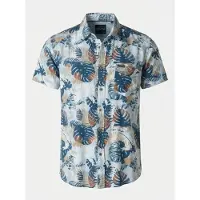 KOROSHI Camisa navy / azul claro / oliveira / vermelho ferrugem