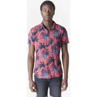 KOROSHI Camisa navy / azul claro / pitaya / branco