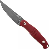 GiantMouse GMF2-P-R, Blackwashed N690, Red G10, Black Leather Sheath, faca fixa