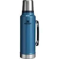 Stanley The Legendary Classic Bottle 1.5QT, Hammertone Lake 10-11347-120 garrafa térmica com bocal e copo para beber, 1.4L