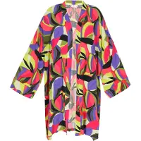 IZIA Kimono maçã / verde claro / roxo / vermelho florescente / preto