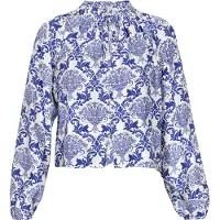 Dreimaster Blusa 'Vintage' azul / azul escuro / branco