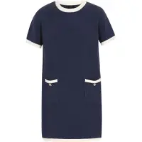 Dreimaster Klassik Vestido de malha navy / branco