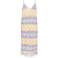 IZIA Vestido de praia amarelo / lavanda / rosa claro