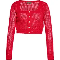 Ebeeza Casaco de malha bege claro / vermelho