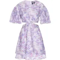 Dreimaster Vestido de cocktail 'Vintage' cinzento claro / roxo claro / roxo escuro / rosa escuro