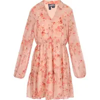 Dreimaster Vestidos camiseiros 'Vintage' creme / alperce / vermelho ferrugem / vermelho vivo