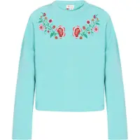 IZIA Sweatshirt 'Boho' turquesa / verde / vermelho rubi / branco