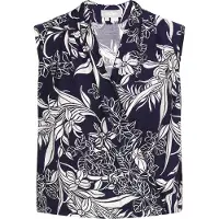 Usha Blusa 'Fashion Look' navy / branco