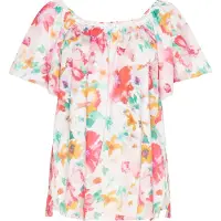 FELIPA Blusa turquesa / laranja / rosa / branco