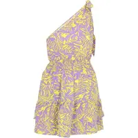 IZIA Vestido 'Spring Summer' amarelo limão / lavanda