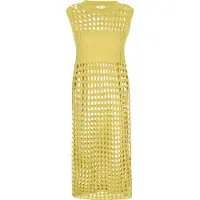 IZIA Vestido de praia mostarda