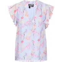 Dreimaster Blusa 'Vintage' azul claro / laranja claro / cor-de-rosa / melancia