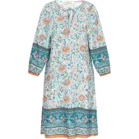 Usha Vestido 'Festival' azul / aqua / castanho