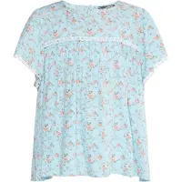 Dreimaster Blusa azul claro / verde relva / pêssego / branco