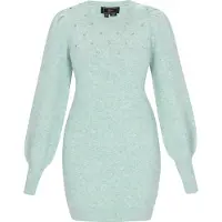 Faina Vestido de malha verde claro