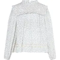 Dreimaster Blusa azul / castanho / branco