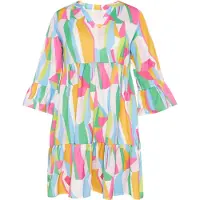 Usha Vestidos camiseiros 'Fashion Look' azul claro / verde / laranja / branco