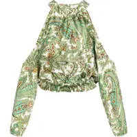 IZIA Blusa 'Spring Summer' amarelo / verde / verde claro / branco