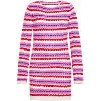 Mymo Vestido azul / rosa claro / vermelho / branco lã
