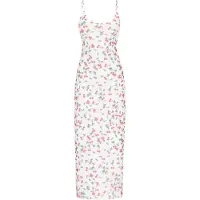 Mymo Vestido de verão 'Spring Summer' verde relva / carmesim / branco