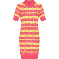 IZIA Vestido de malha 'Boho' amarelo / coral