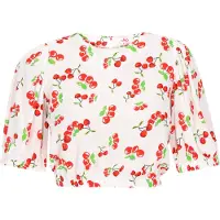 Mymo Blusa verde claro / vermelho / branco