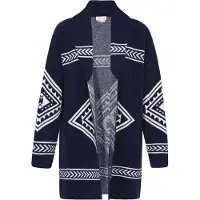 IZIA Casaco de malha navy / branco