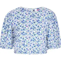 Mymo Blusa 'Spring Summer' azul / verde / orquídea / branco