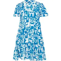 Usha Vestido azul escuro / branco