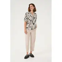 Kaffe Blusa 'Manilla' estuque / preto / branco