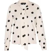 Faina Blusa preto / branco pérola
