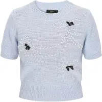 Faina Pullover 'Fashion Look' azul pastel / branco