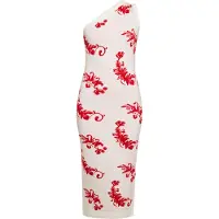 Ebeeza Vestido vermelho / branco lã