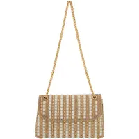 Faina Mala de ombro bege / ouro / branco pérola